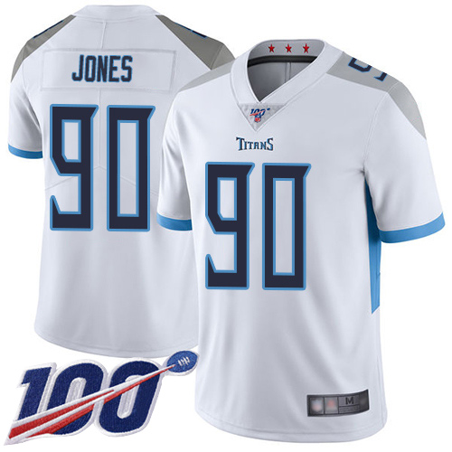 Tennessee Titans Limited White Men DaQuan Jones Road Jersey NFL Football #90 100th Season Vapor Untouchable